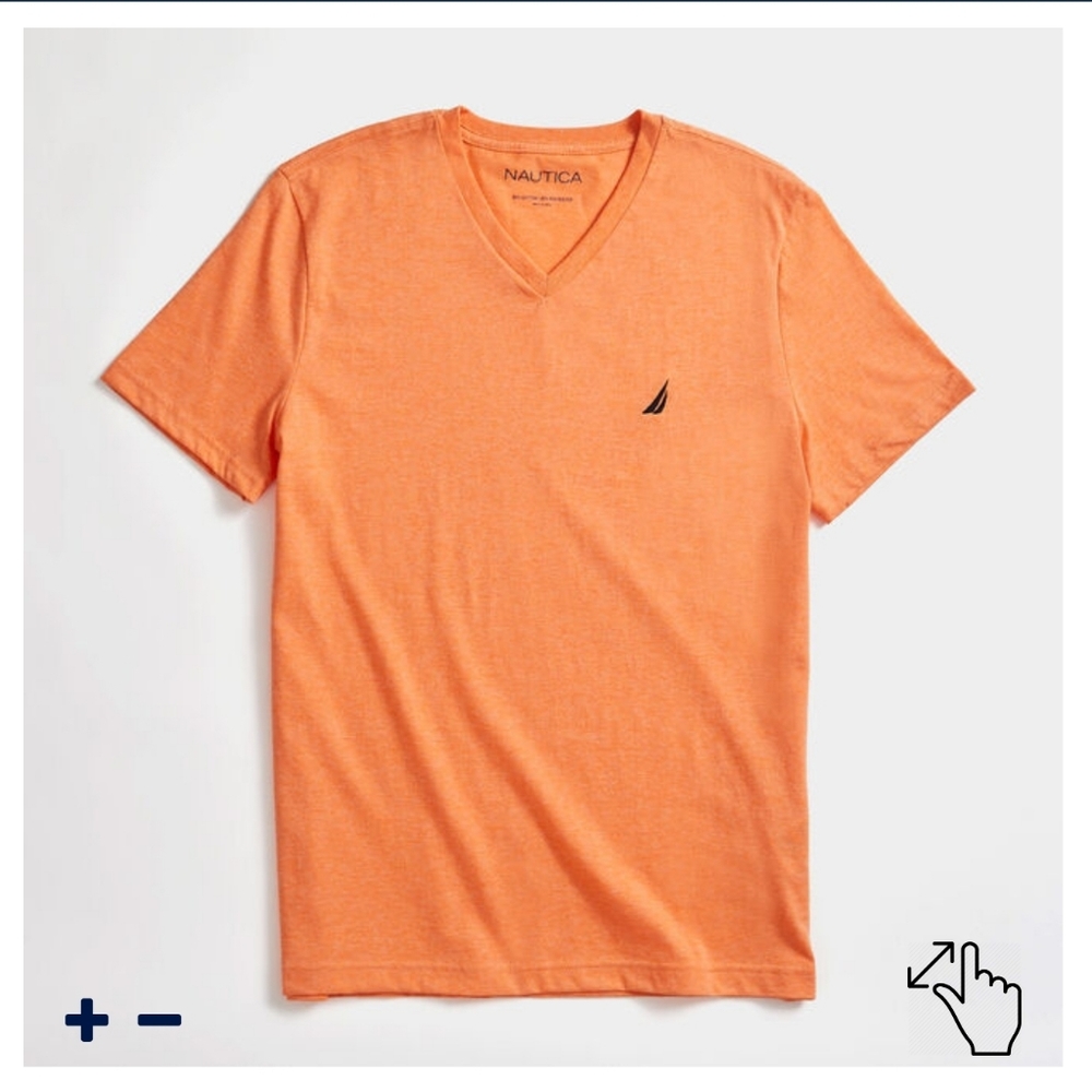 NWOT Nautica v neck orange men t shirt